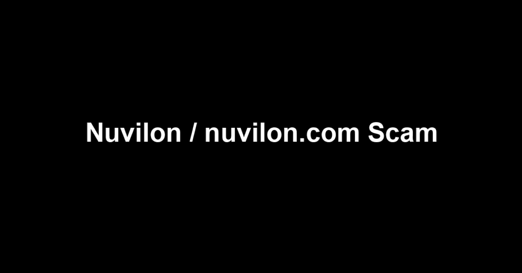 Nuvilon / nuvilon.com Scam